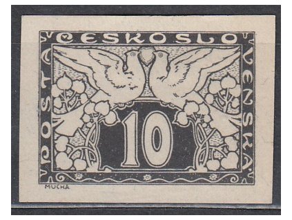 10h Spěšná, černý ZT na křídovém papíru, Nr.S3, bez lepu