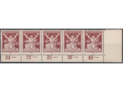 40h hnědá, pravá dolní rohová 5páska s počitadly, Nr.154, **/*