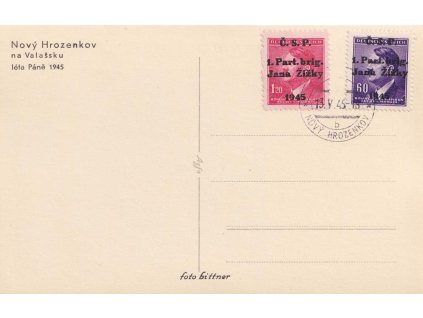 Nový Hrozenkov, 1945, DR Nový Hrozenkov, pohlednice vyfr. zn. Hitler