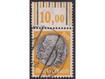 1933, 100 Pf Hindenburg, okraj s počítadlem, MiNr.528, razítkované