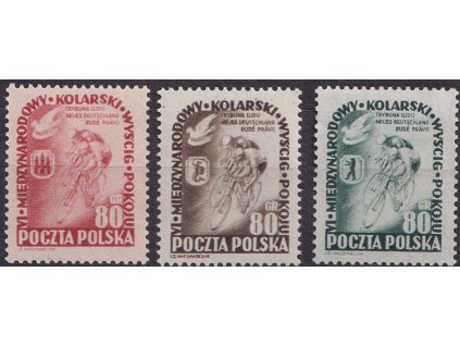 1953, 80 Gr Závod míru, MiNr.799-801, **