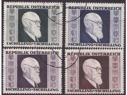 1946, 1-5 S série Renner, MiNr.772-75A, razítkované