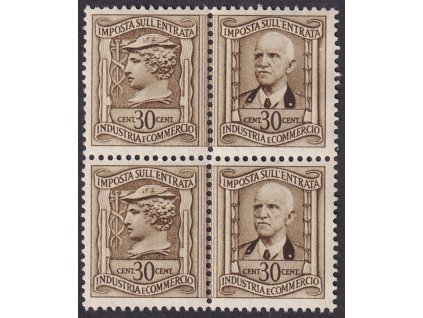 Itálie, 1940, 30 C Daň ze vstupu (Imposta sull'entrata), 4blok, **