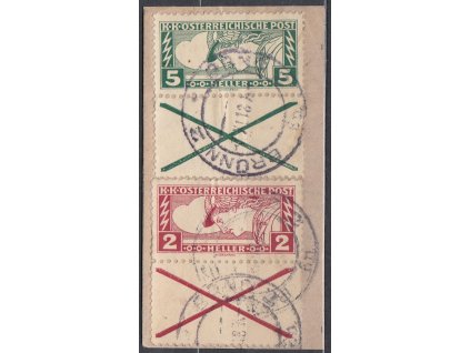 Výstřižek se zn. 2 a 5h Spěšné s kupony, razítko BRNO 7.11.18, vzácné