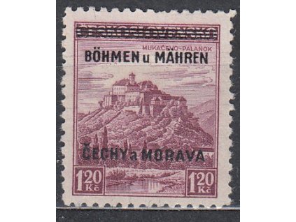 1939, 1.20Kč Mukačevo, DV - bez tečky za "U", Nr.11, * po nálepce