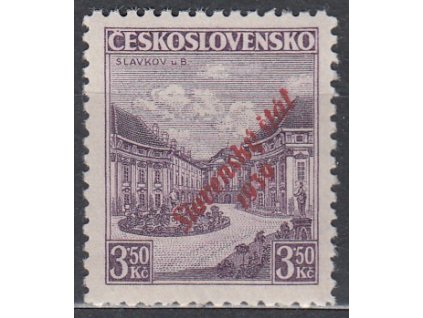 3.50Kč Slavkov, červený přetisk, ověřena, Nr.19a, **