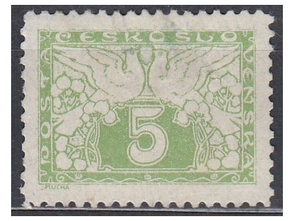 Spěšná 5h zelená, bílý papír, ministr. Řz.11 1/2, Nr.S2N, * po nálepce