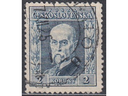 2Kč modrá, I.typ, svislá pr.2, Nr.191, razítkované