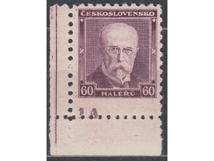 60h fialová, rohový kus s DČ 1A a posunutou spodní perforací, Nr.259, **