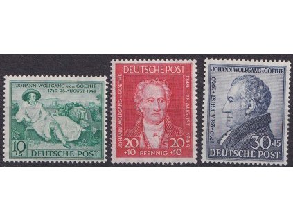 Americká a Britská zóna, 1949, 10-30 Pf série Goethe, MiNr.108-110, **