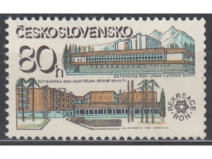 1981, 80h Úspěchy, DV na ZP1/2 - černá čára ze stromu, Nr.2491, **