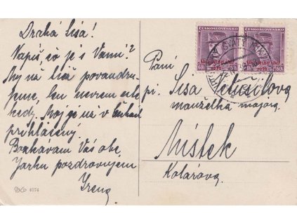 1939, DR Liptovský Svatý Mikuláš, pohlednice zasl. do Protektorátu, dv