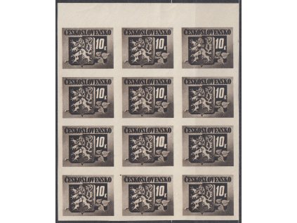 1945, 10K Bratislavské, krajový 12blok s ST I+II, Nr.ST371, **, luxusní blok