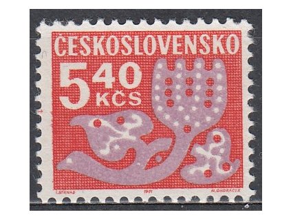 5.40Kčs Doplatní, papír fl2, zk.Pažout, Nr.D102yb, **, vzácná známka