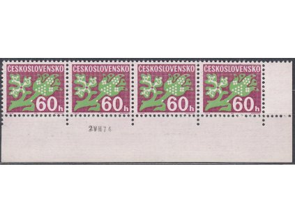 1971, 60h Doplatní, papír oz, rohová 4páska s datem tisku, Nr.D95xb, **