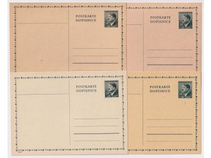CDV 15 Hitler, 4 kusy - odstíny barev papíru