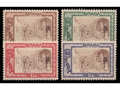 1907, 3-15B série, MiNr.208-11, * po nálepce