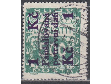 1Kč/500h zelená, Nr.PD5, razítkované