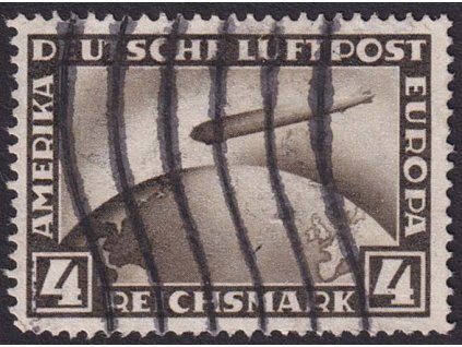 1928, 4 M Zeppelin, MiNr.424, těžší razítko