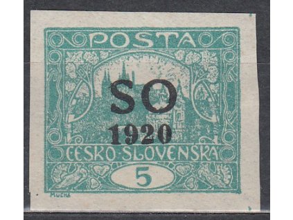 5h modrozelená, nezoubkovaná, zk.Gilbert, Nr.SO3, **