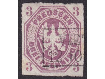 Prusko, 1865, 3 Pf Orel, MiNr.19, razítkované