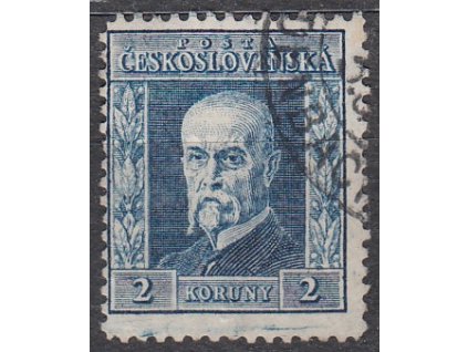 2Kč modrá, I.typ, svislá pr.2, zk.Vrba, Nr.191, razítkované