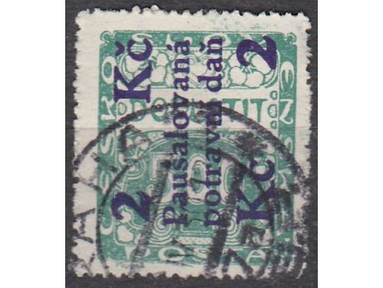 2Kč/500h zelená, Nr.PD6, razítkované