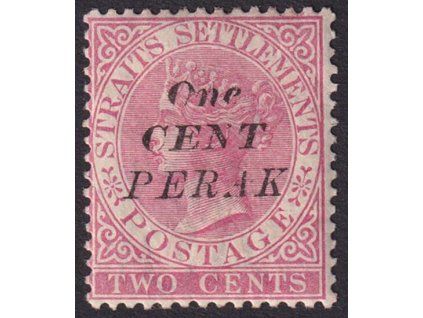 Perak, 1886, 1C/2C Viktoria, MiNr.9, * po nálepce