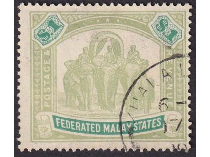Malai, 1904, 1 Dolar Sloni, MiNr.35, razítkované
