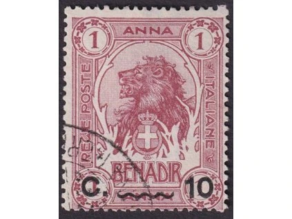 Somálsko, 1906, 10C/1A Lev, MiNr.12, razítkované