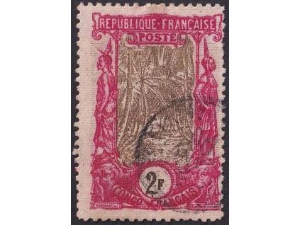 Kongo, 1901, 2 Fr Domorodec, MiNr.43, razítkované