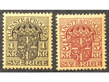 1910, 1 a 5Kr služební, MiNr.28,29, * po nálepce