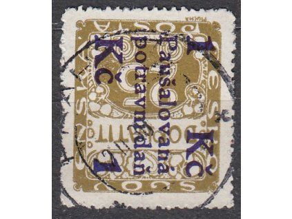 1Kč/25h hnědá, Nr.PD1, razítkované