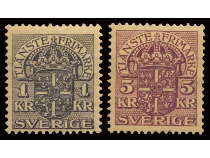1910, 1 a 5Kr služební, MiNr.28,29, **