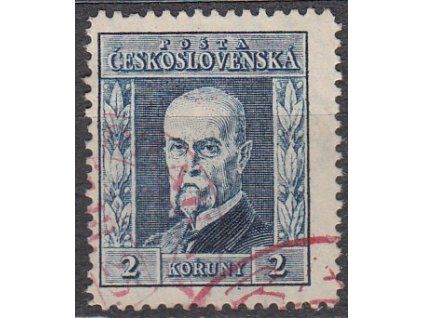 2Kč modrá, I.typ, svislá pr.1, Nr.191, zk.Pofis, razítkované
