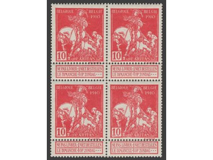 1910, 10C Caritas, MiNr.88I, 4blok, **