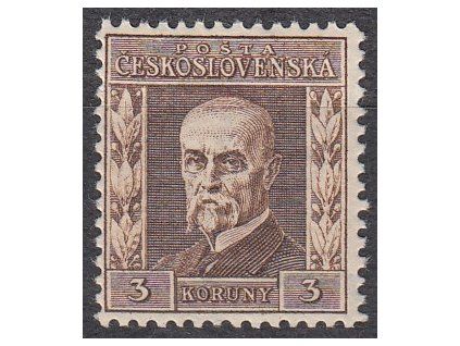 3Kč hnědá, II.typ, pr.8, označeno, Nr.196, **