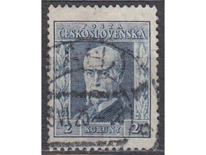 2Kč modrá, I.typ, svislá pr.3, Nr.191, razítkované