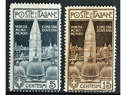 1912, 5-15C série Kostel, MiNr.105-6, * po nálepce