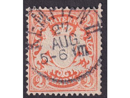 Bayern, 1876, 2 M Znak, MiNr.44, razítkované