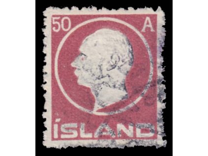 1912, 50A Frederik, MiNr.72, těžší razítko