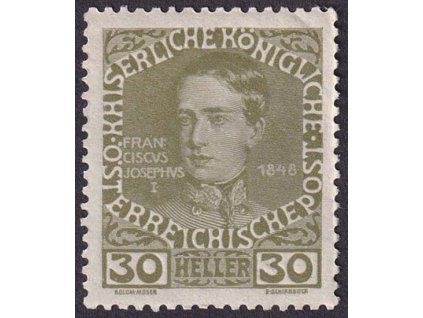 1908, 30 H Franc Josef, MiNr.148, ** , ohnutý růžek