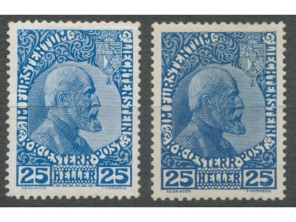 1912, 25H Johan, odstíny, MiNr.3, * po nálepce