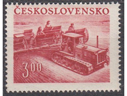 1952, 3Kčs Traktor, DV - reflektor, Nr.650DV40, **