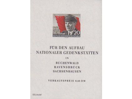 1956, 20 Pf aršík Thälmann, MiNr.Bl.14, **