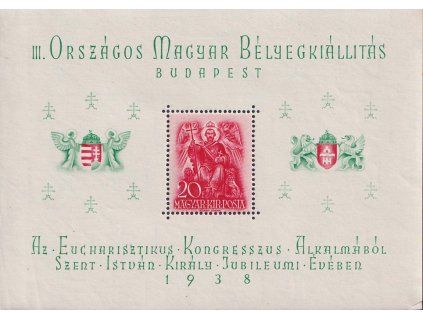 1938, 20f aršík sv. Stephan, MiNr.Bl.2, ** , ohnutý růžek