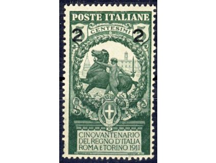 1913, 2C/5C zelená, MiNr.107II, * po nálepce