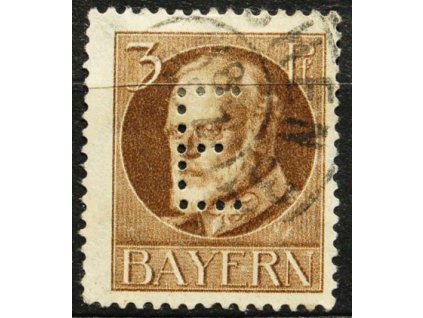 Bayern, 1914, 3Pf služební, dv, MiNr.12, razítkovaná