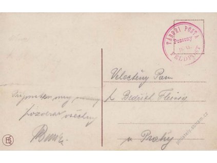 1914, Pozsony, Tábori posta Feldpost, pohlednice
