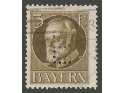 Bayern, 1914, 3Pf služební, MiNr.12, razítkované